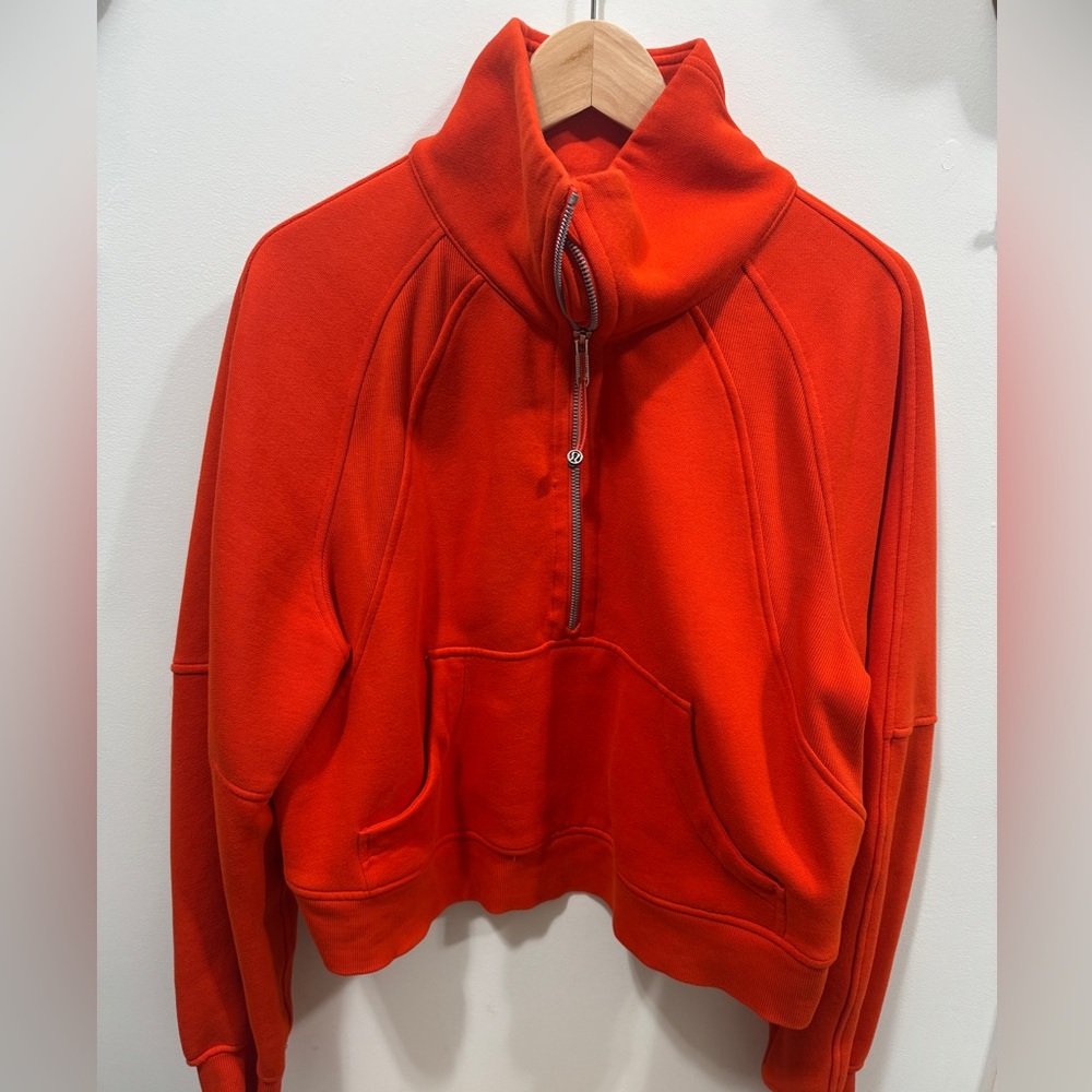 Scuba oversized 1/4 zip Bright Orange Sweatshirt size M/L